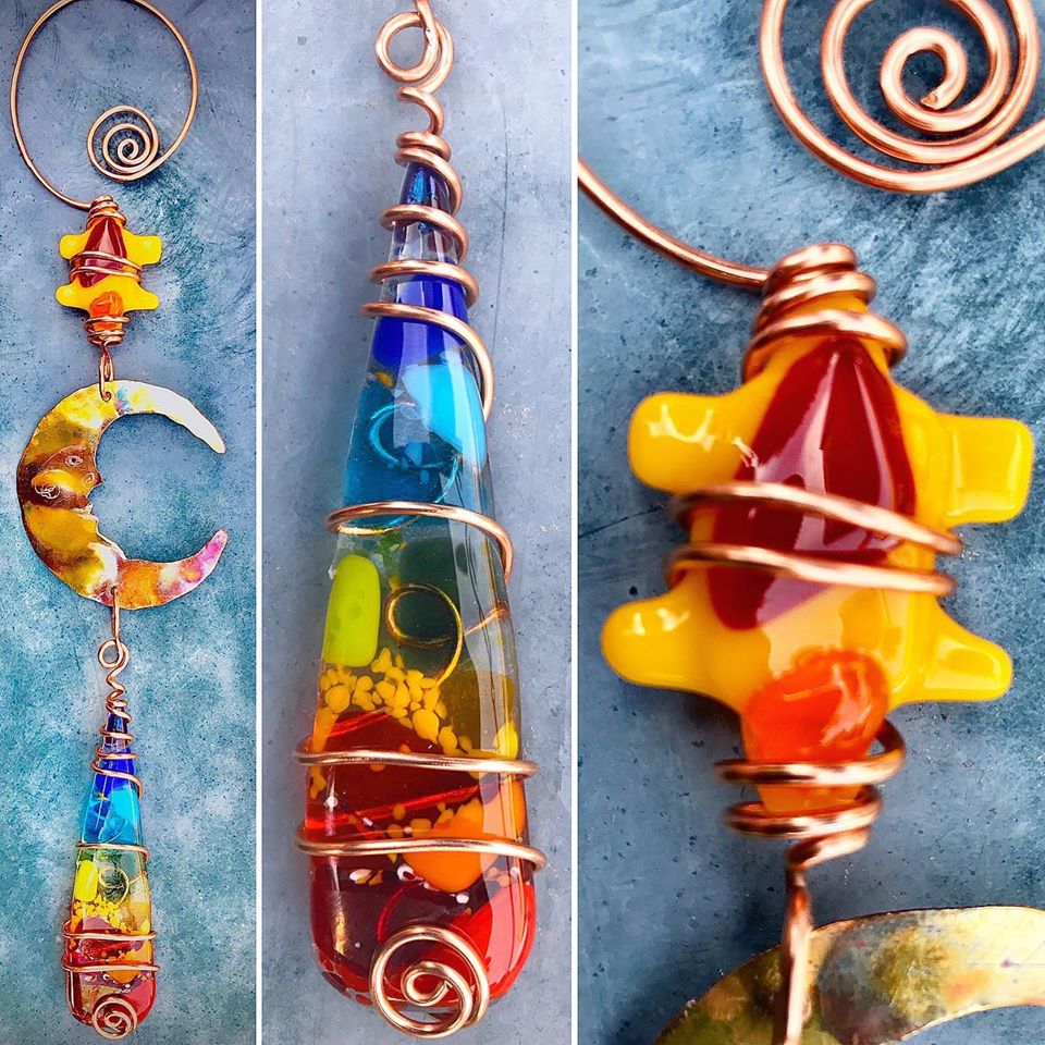 CHAKRA Rainbow Fused Glass Art Jewelry